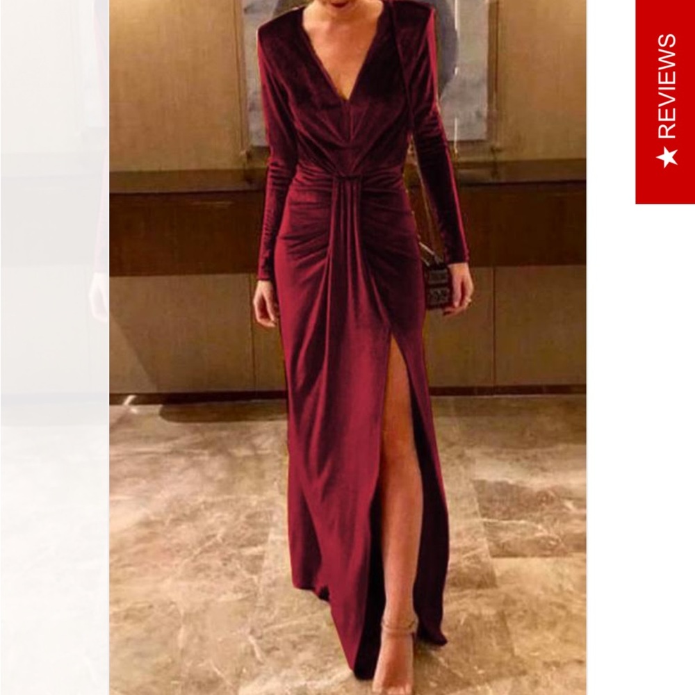 Elegant Burgundy Evening Gown